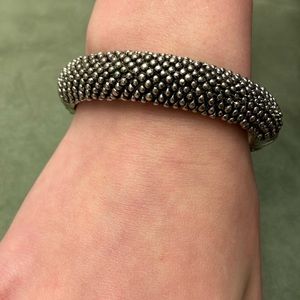 Caviar Silver Tone Bracelet